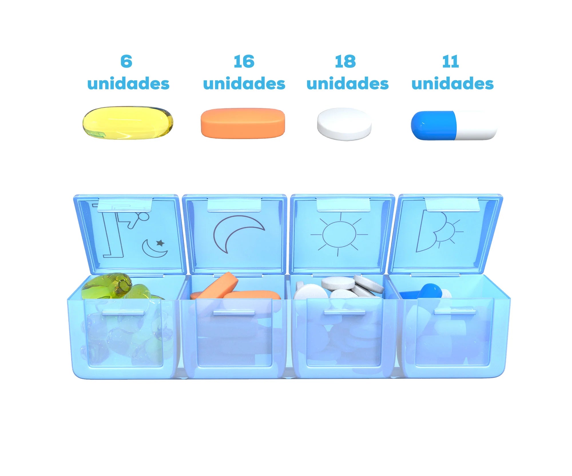 Pastillero Semanal De 4 Tomas Diarias Therapill